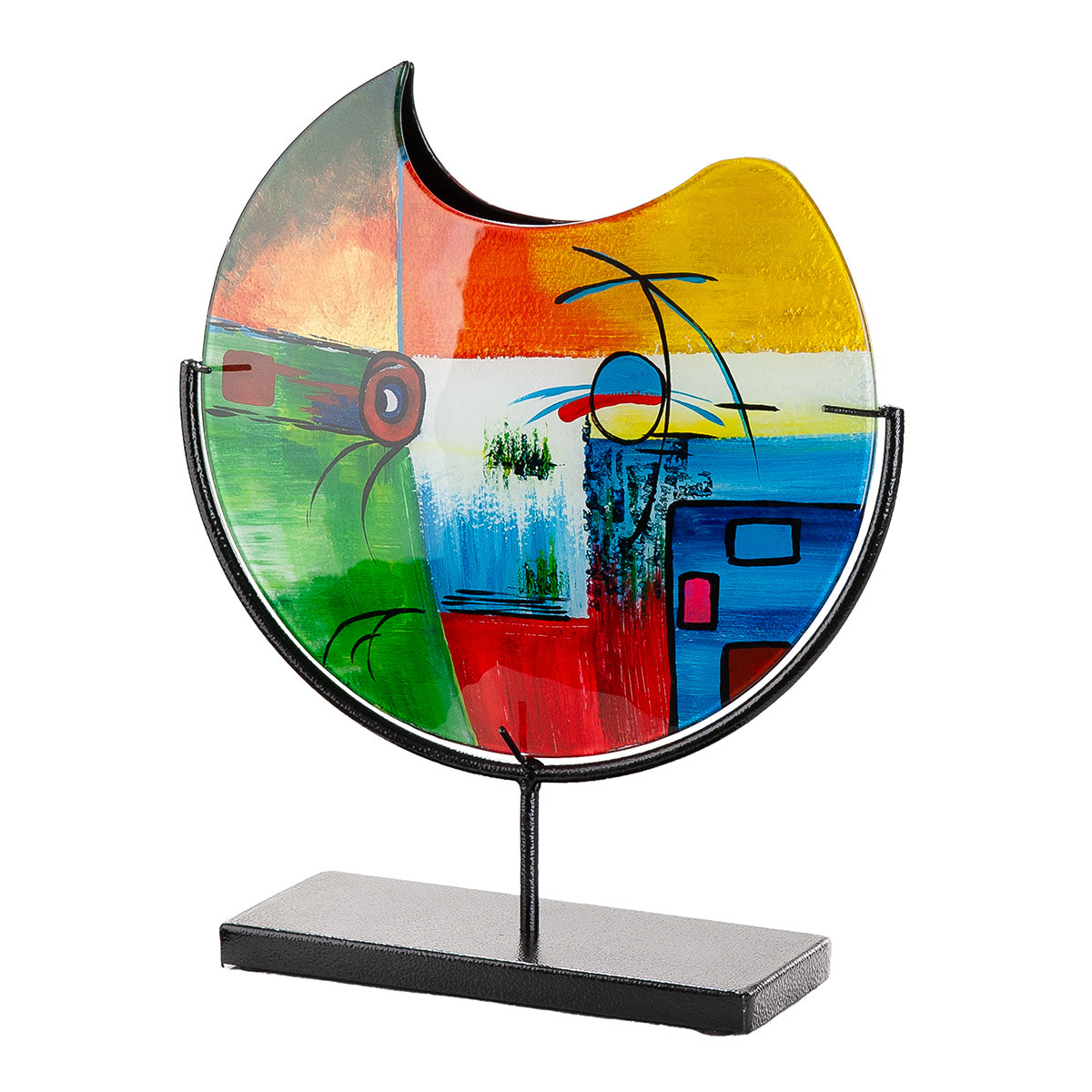 Kleurrijke glazen vaas Milano 39 cm