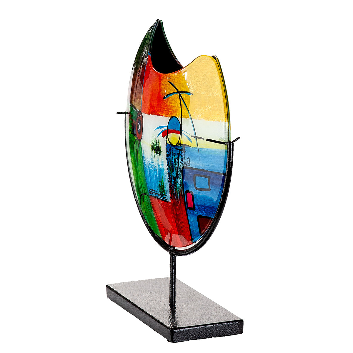 Kleurrijke glazen vaas Milano 39 cm