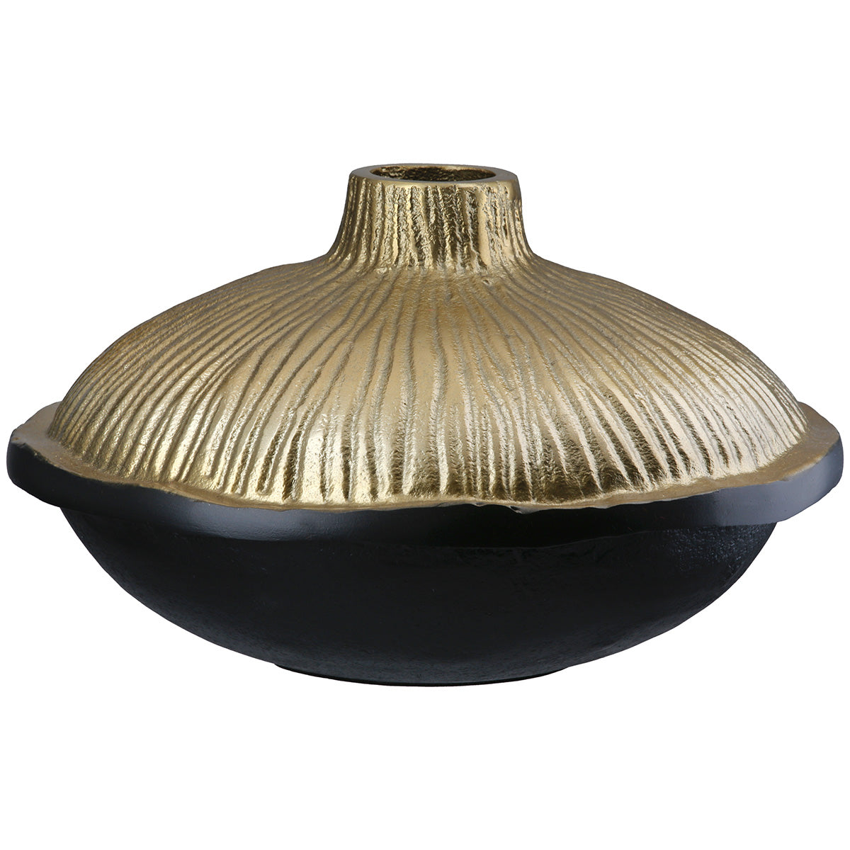 Ronde vaas Prero zwart-goud 24 cm