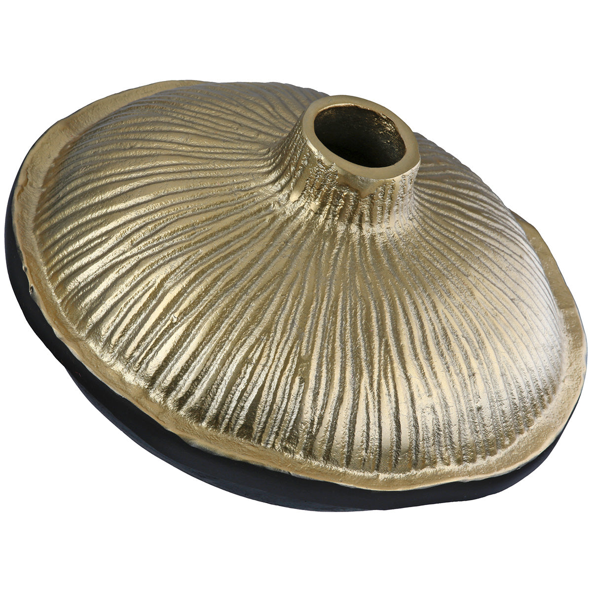 Ronde vaas Prero zwart-goud 24 cm