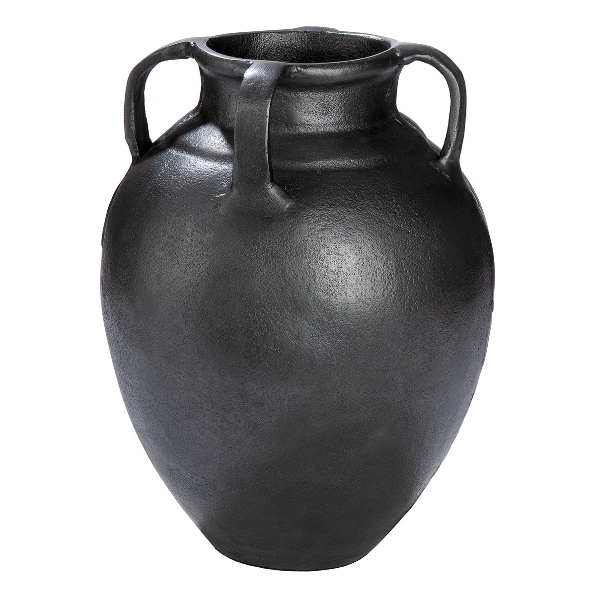 Ronde Antigua vaas grijs 25 cm
