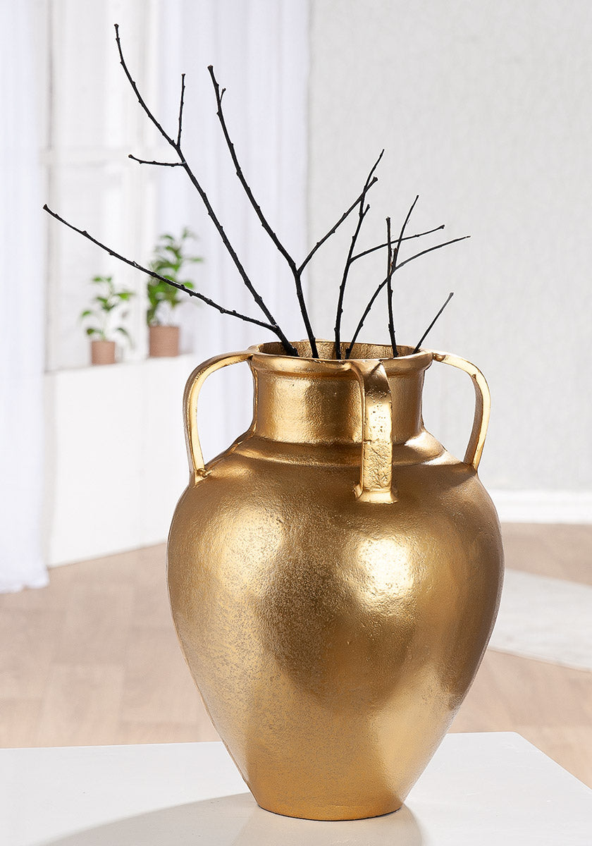 Ronde Antigua vaas goud 33 cm