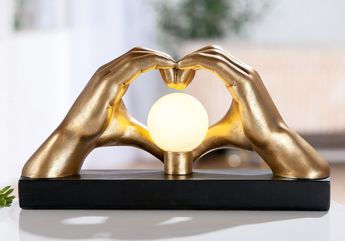 LED Handen Hart Tafellamp Goud