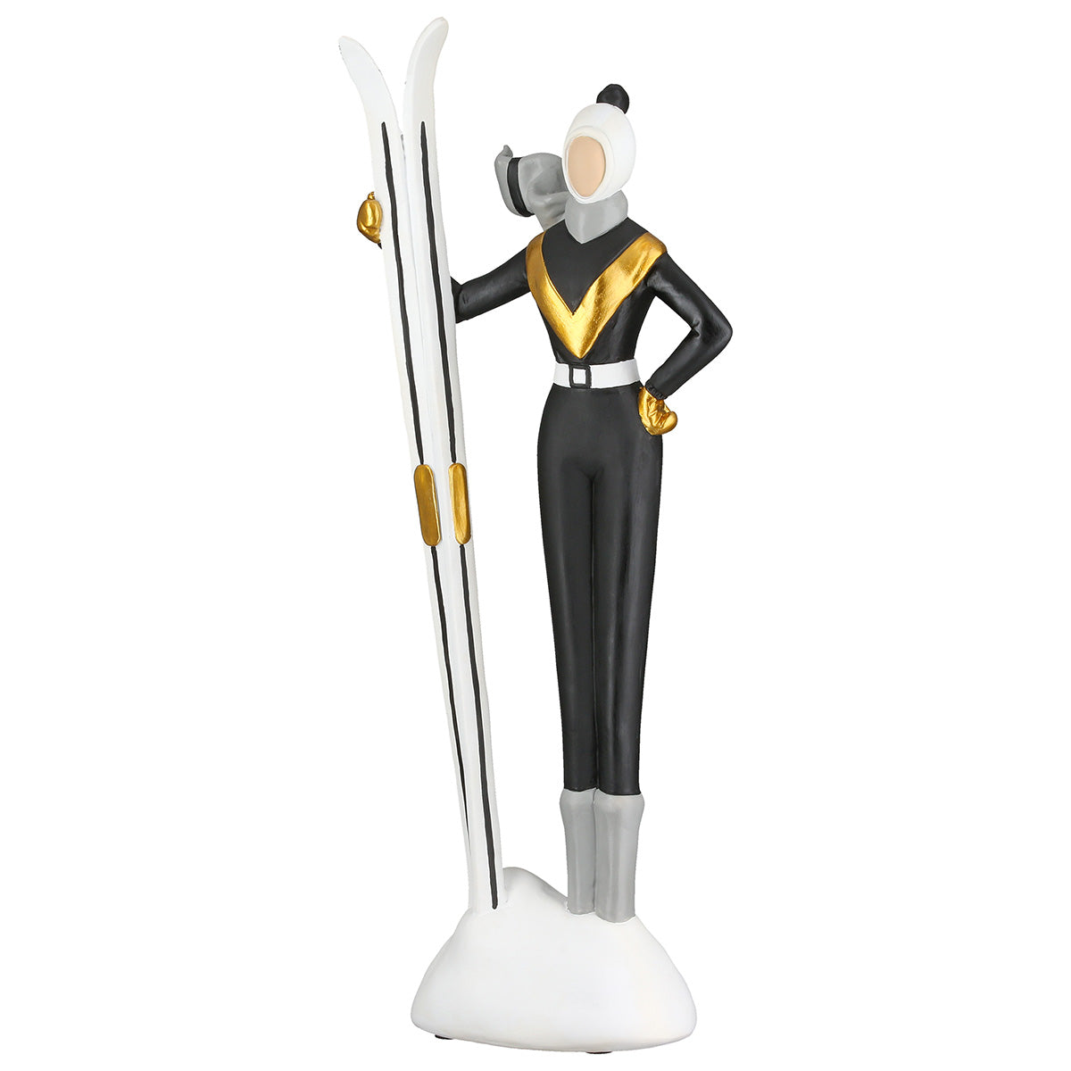 Ski Sculptuur Skiurlaub Zwart