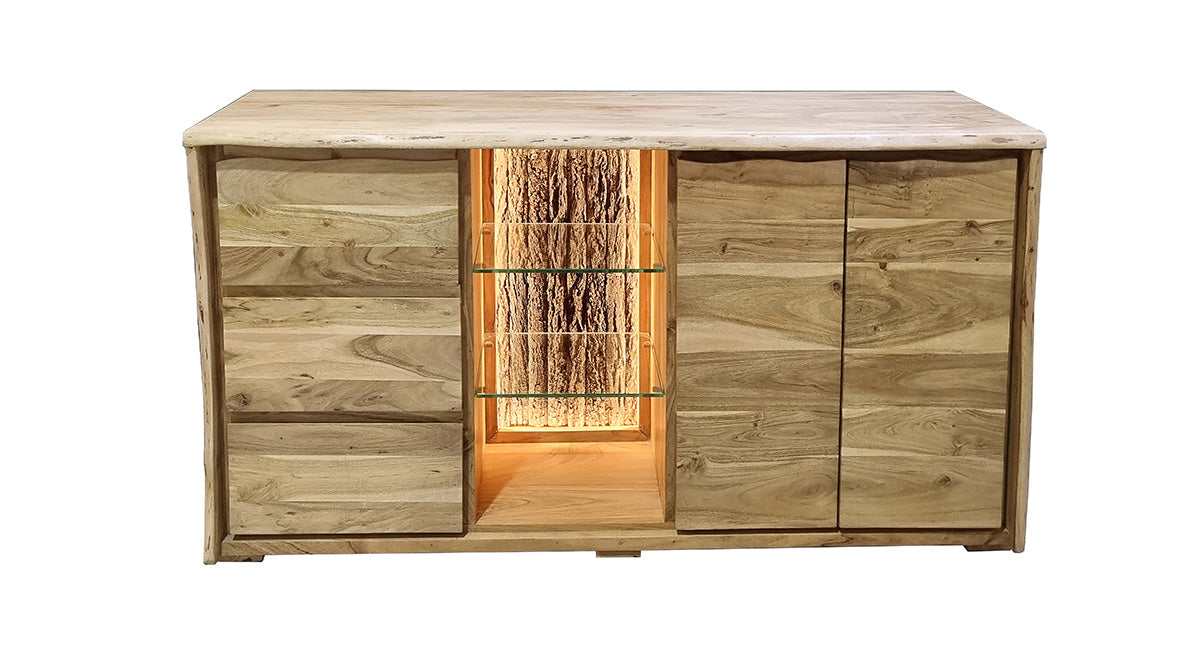 Baumrinde houten dressoir met LED