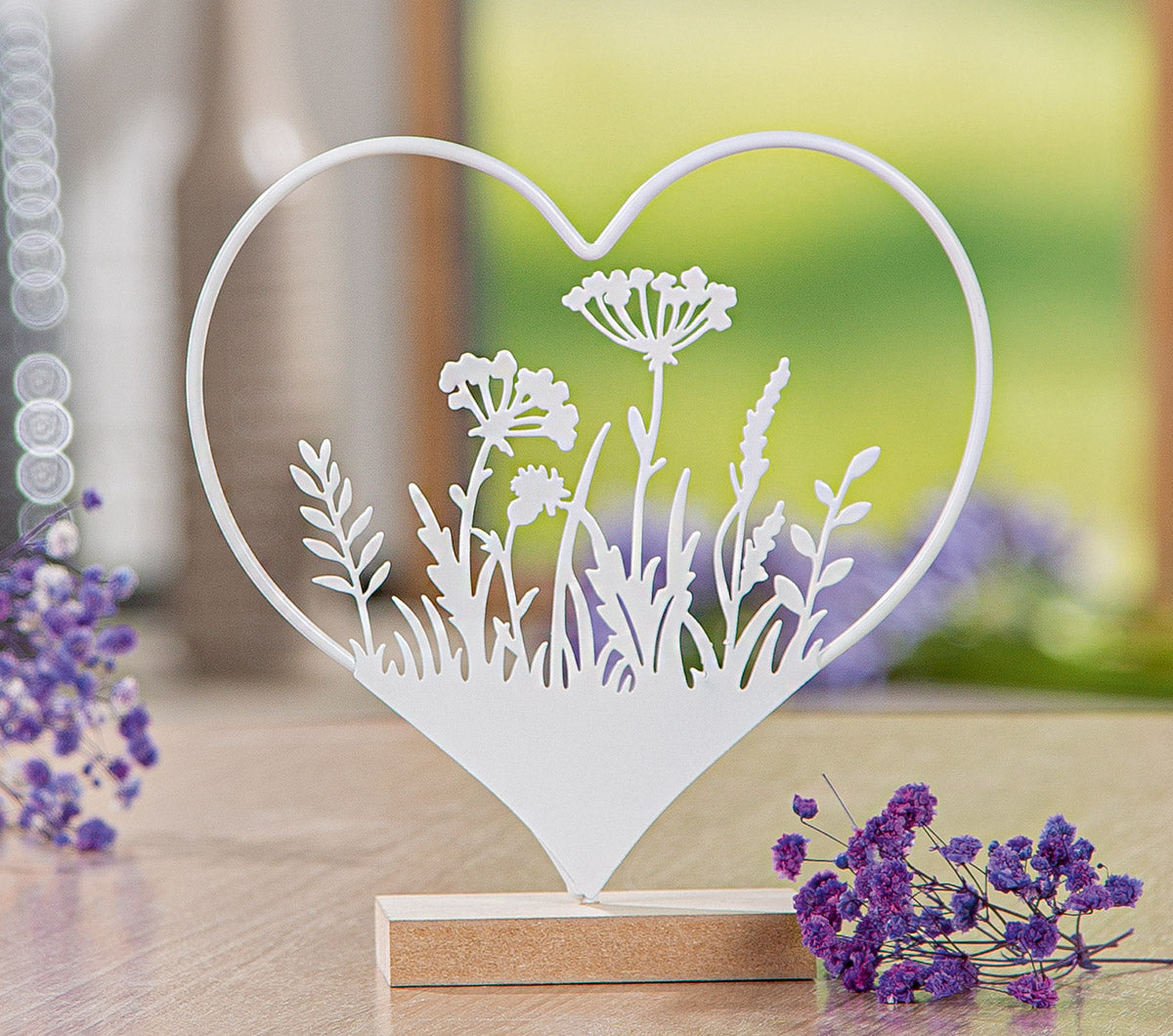 Metalen Hart Decoratie Wit