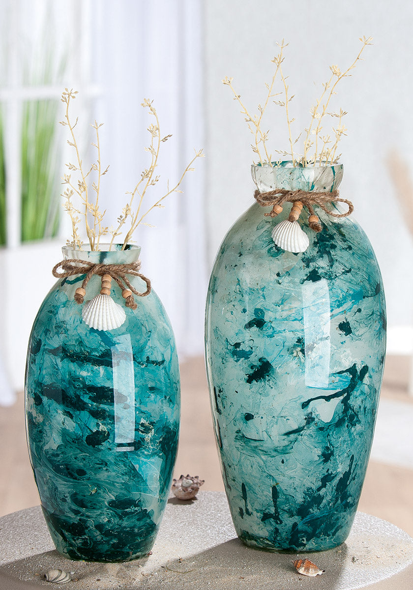 Blauwe decoratieve vaas Azul 30 cm