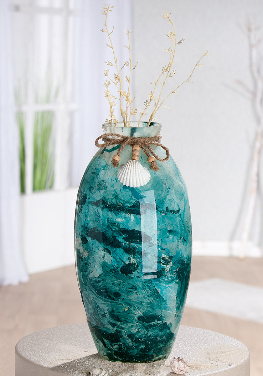 Blauwe decoratieve vaas Azul 30 cm