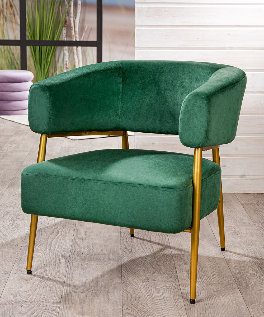 Sylvan groene fluwelen fauteuil