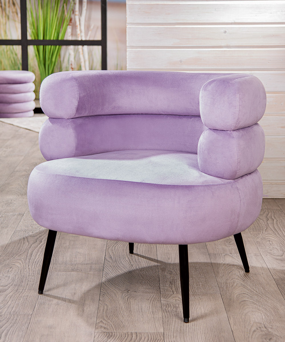 Paarse Syringa Fluwelen Fauteuil