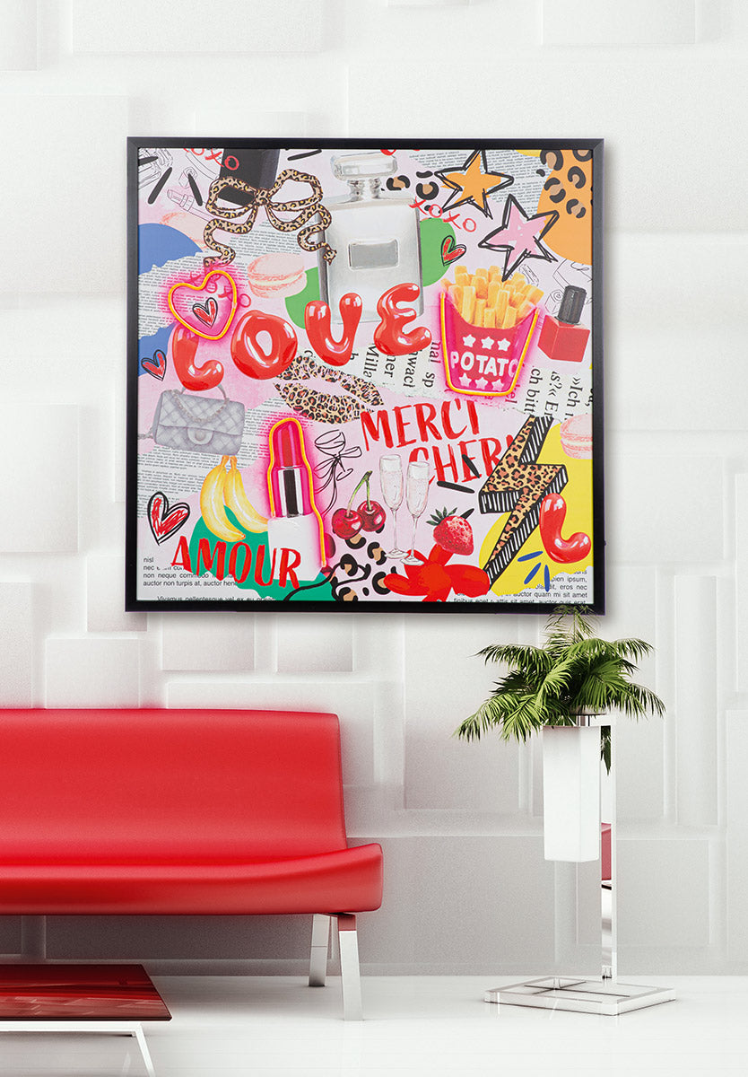 OOH LALA LED popartschilderij 83 cm