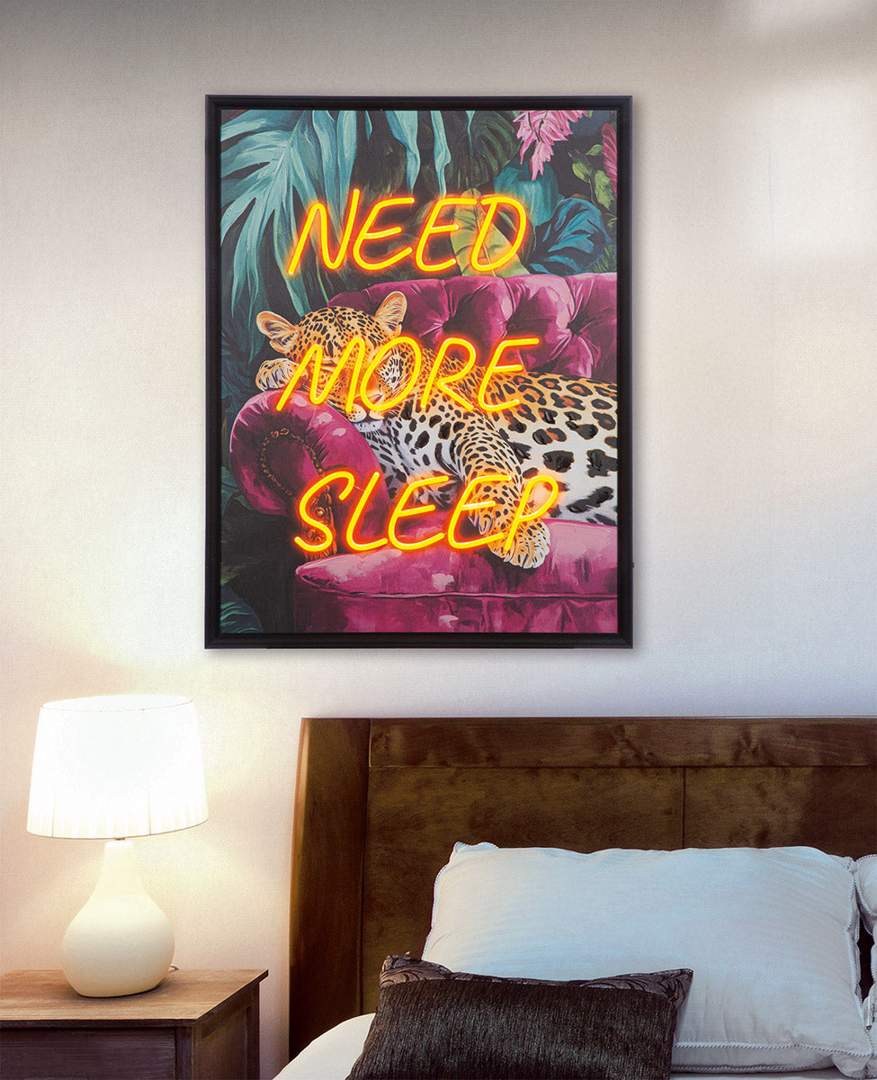 Need more sleep LED schilderij 83 cm