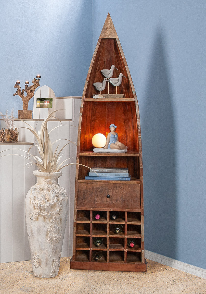 Boat Houten Rek Wijnkast Design