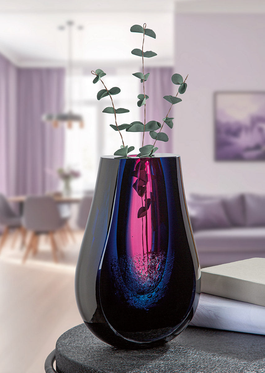 Blauwe vaas Dark Abyss 27 cm