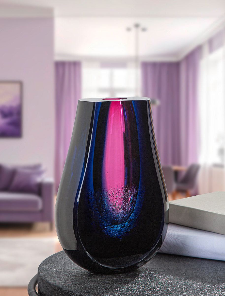 Blauwe vaas Dark Abyss 27 cm