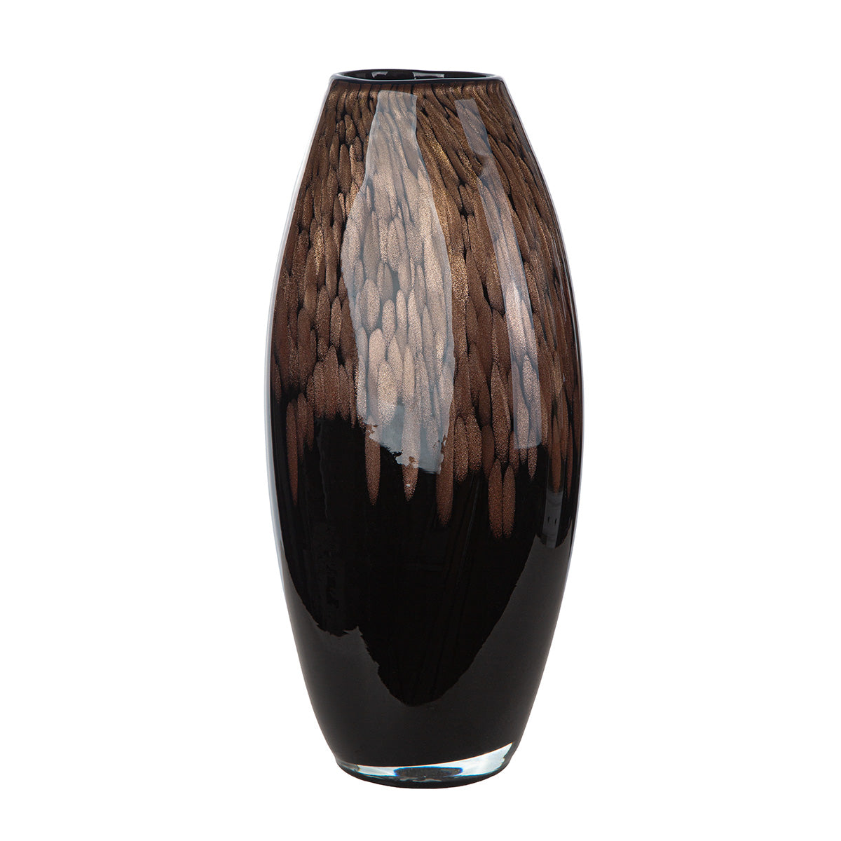 Zwarte glazen vaas Lemark 34 cm