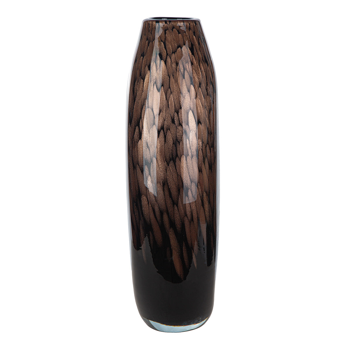 Zwarte glazen vaas Lemark 42,5 cm