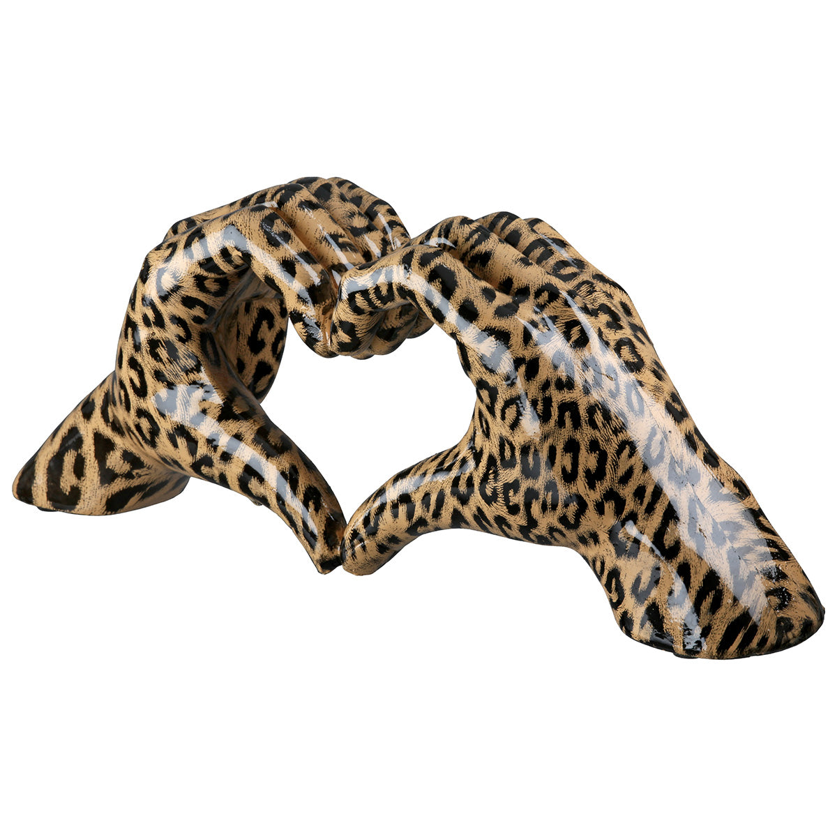 Decoratief Hart Leopard 29 cm