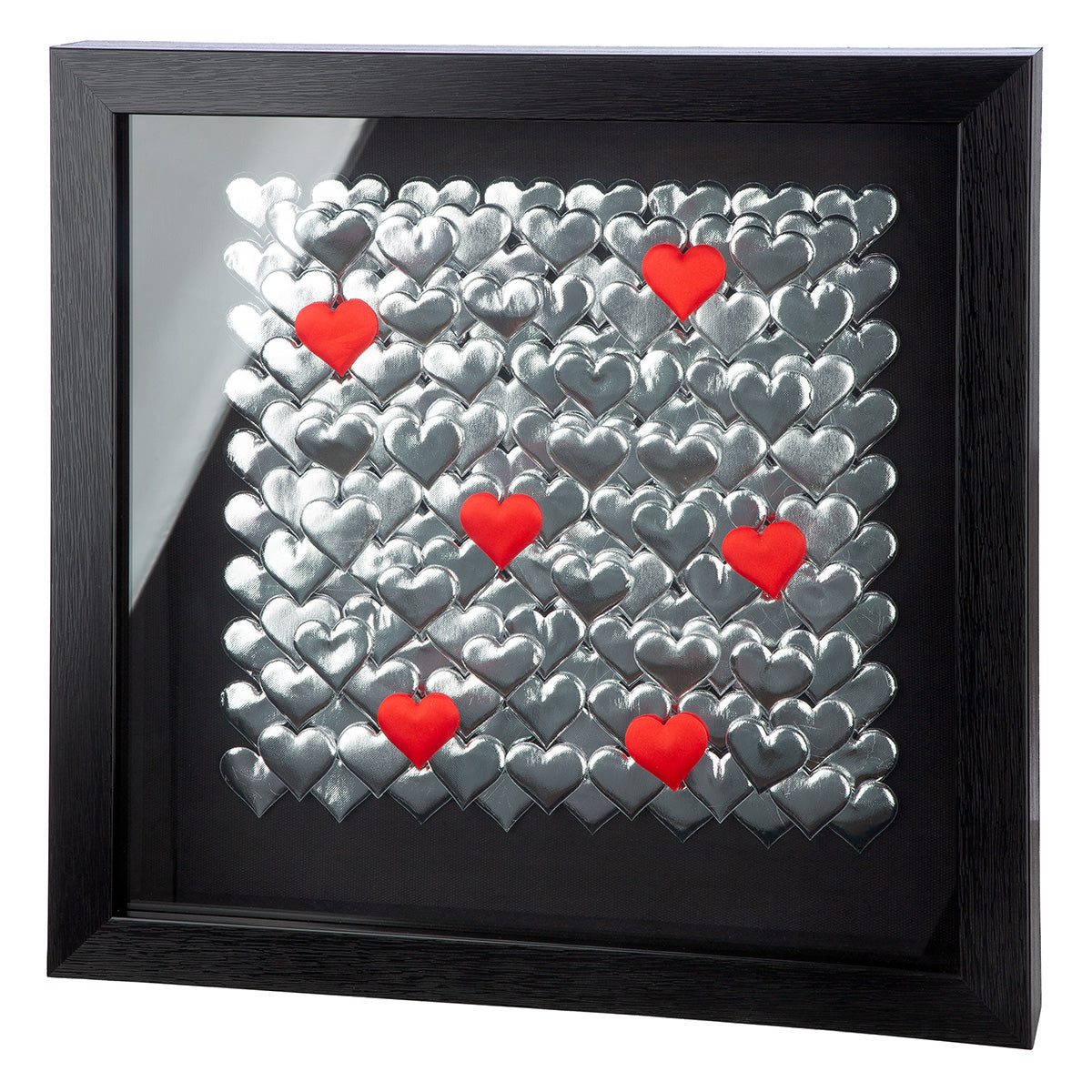 Heart zwart-zilveren 3D wanddecoratie