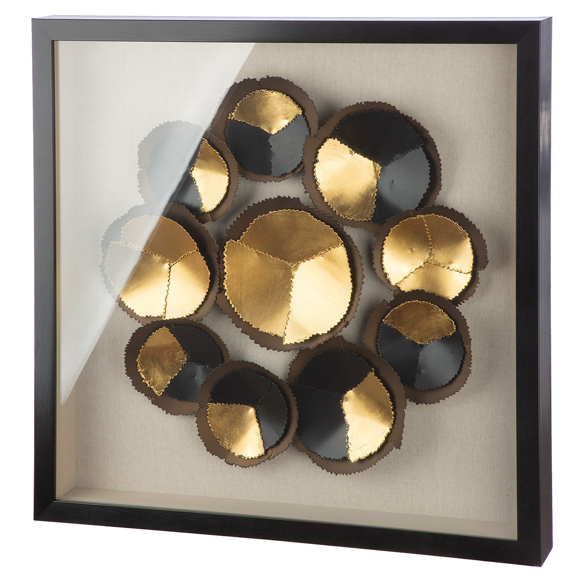 Zwart-gouden 3D wanddecoratie Cut