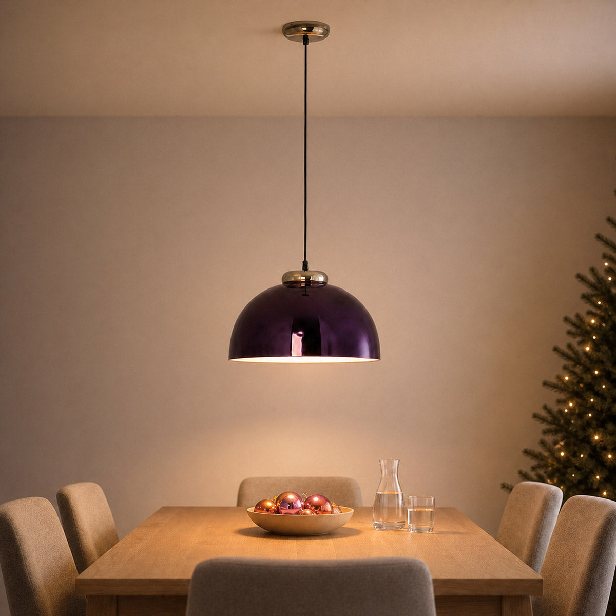 Lumina hanglamp paars ijzer rond