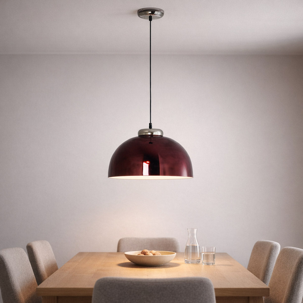 Lumina hanglamp rood ijzer rond