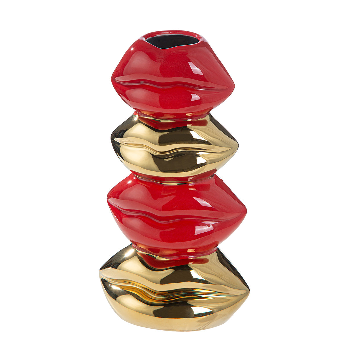 Kisses Mondvaas Goud-Rood 24 cm