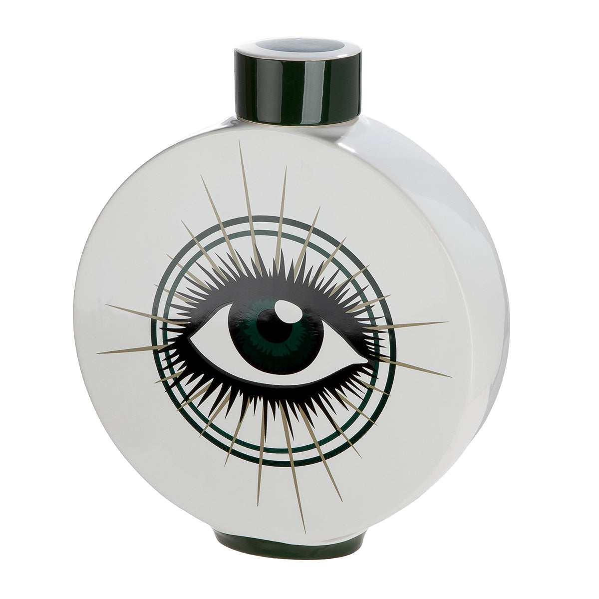 Magic Eye Ronde Dekselvaas Wit