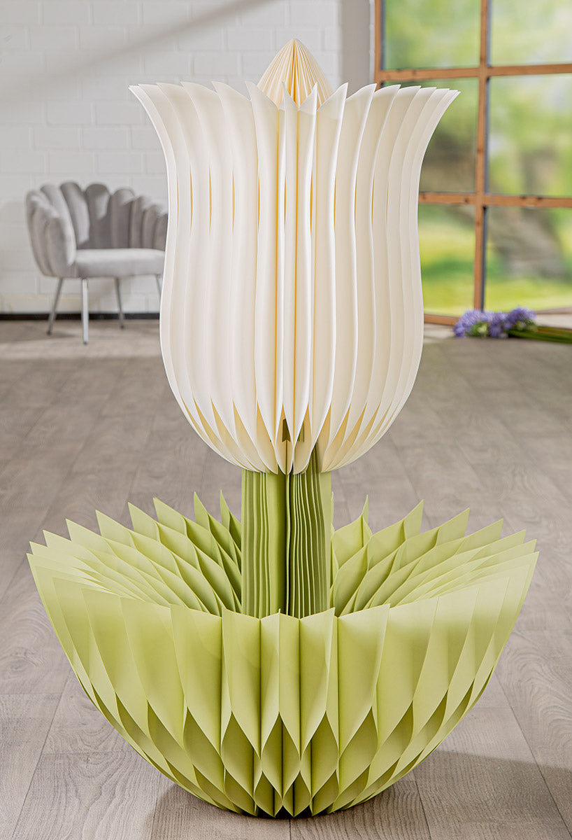 Grote Papieren Tulp Crème 116 cm