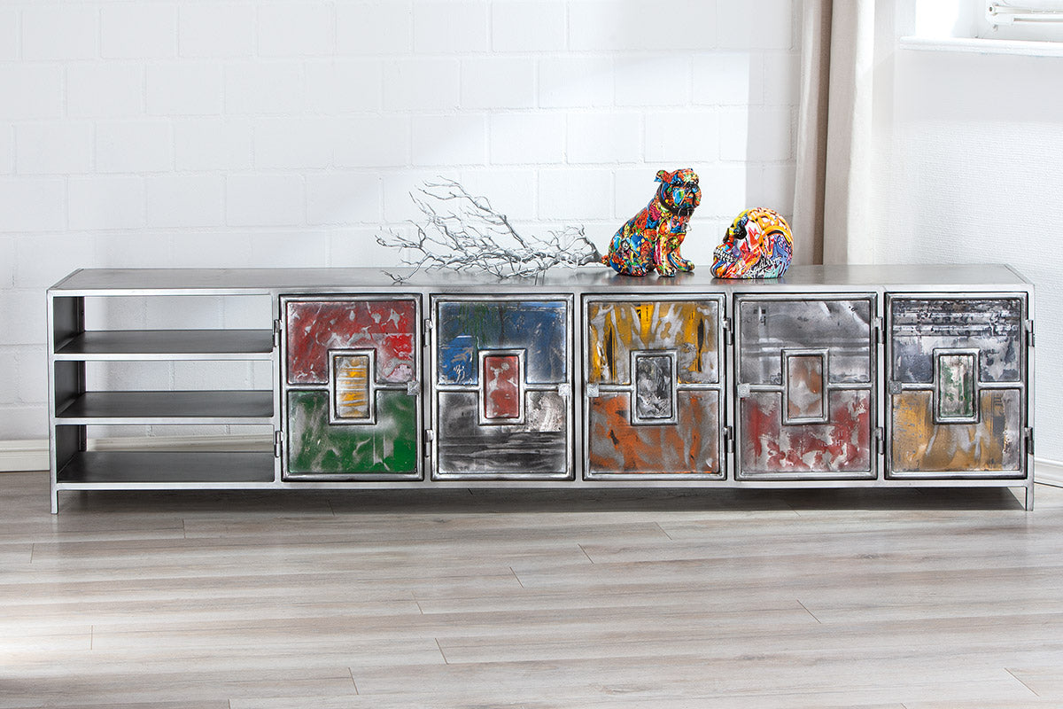 PopArt metalen tv-meubel kleurrijk