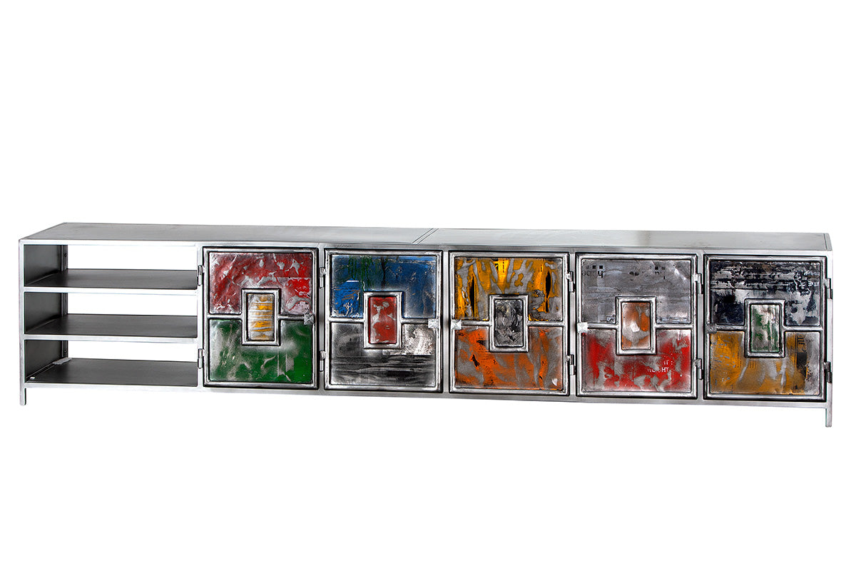 PopArt metalen tv-meubel kleurrijk
