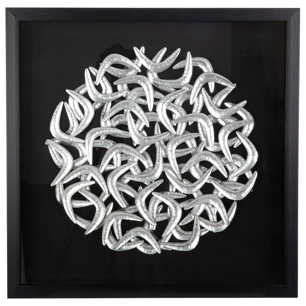 Salerno zwart-zilveren 3D wanddecoratie