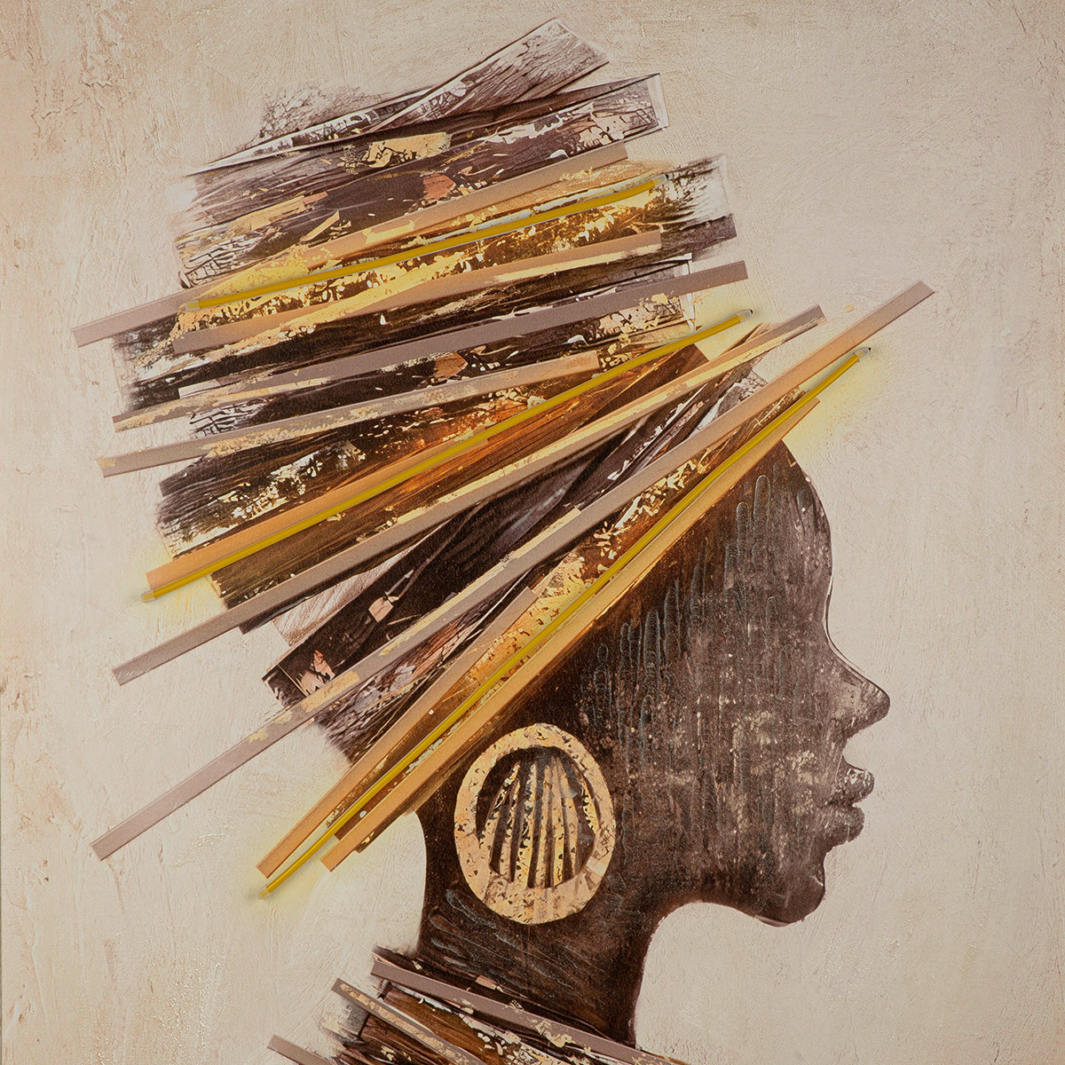 Milele LED-vrouwenschilderij 123 cm