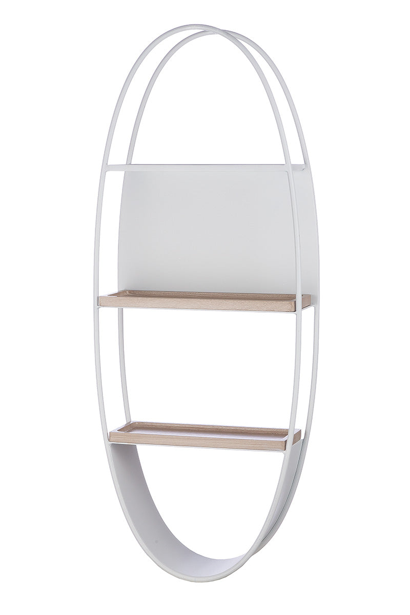 Living Ovale Wandplank Glas Wit