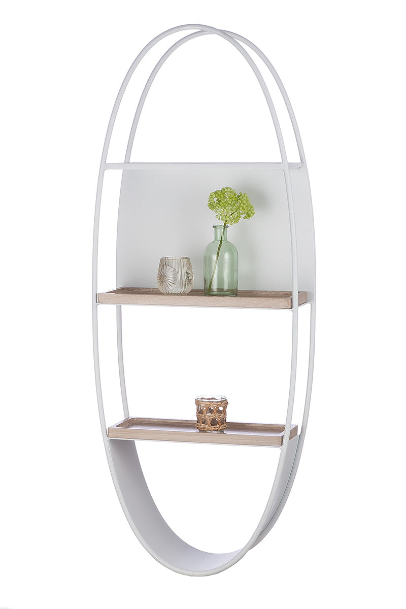 Living Ovale Wandplank Glas Wit
