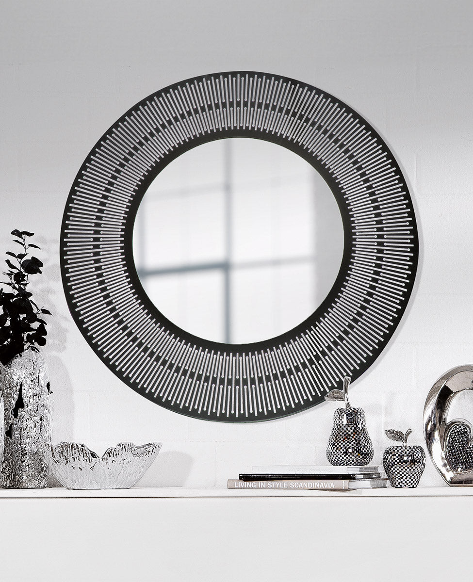 Como ronde spiegel zwart 76 cm