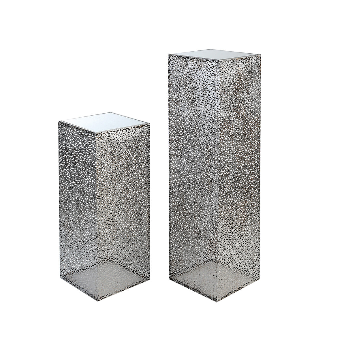 Purley glazen metalen pilaar zilver
