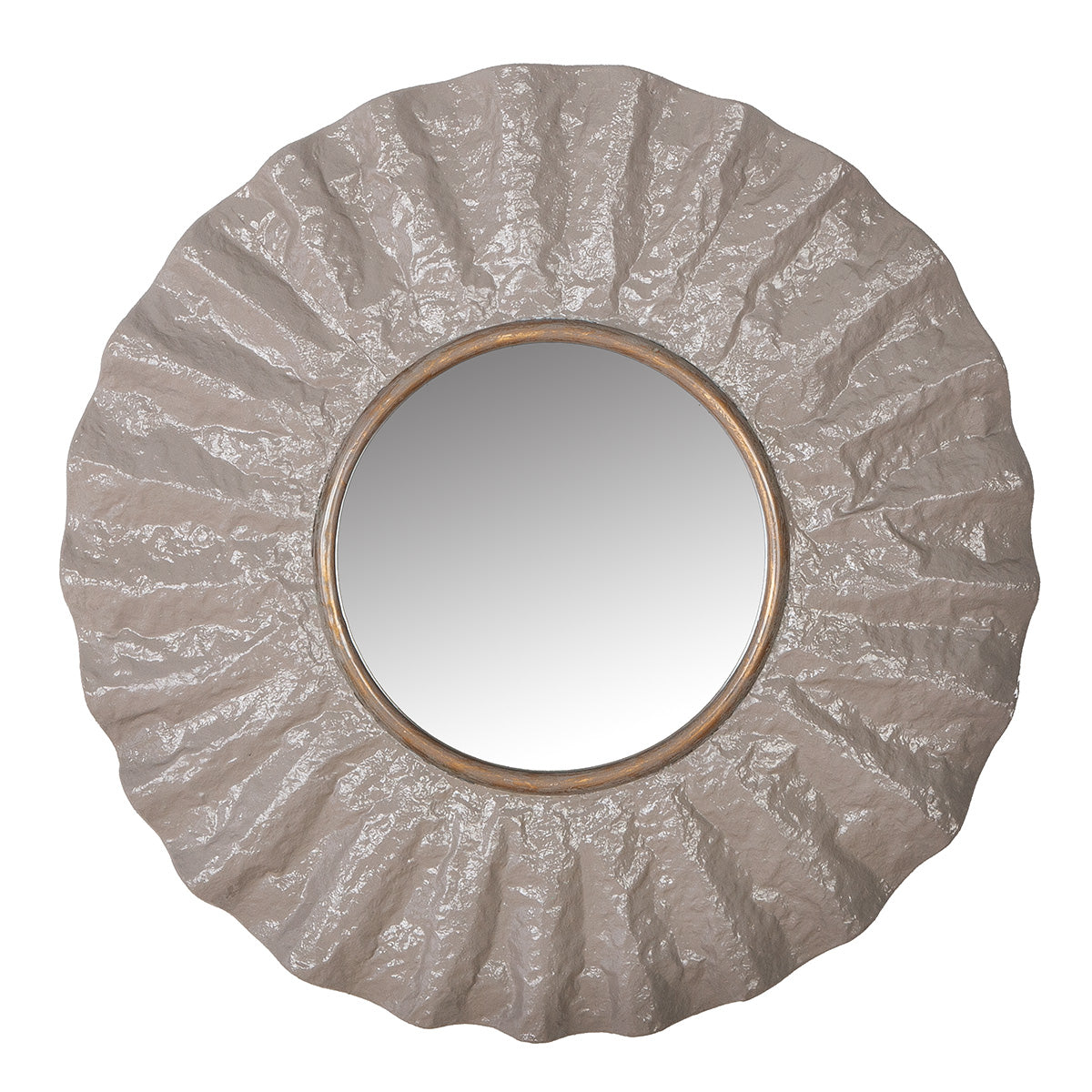 Brest ronde spiegel grijs-goud 62 cm