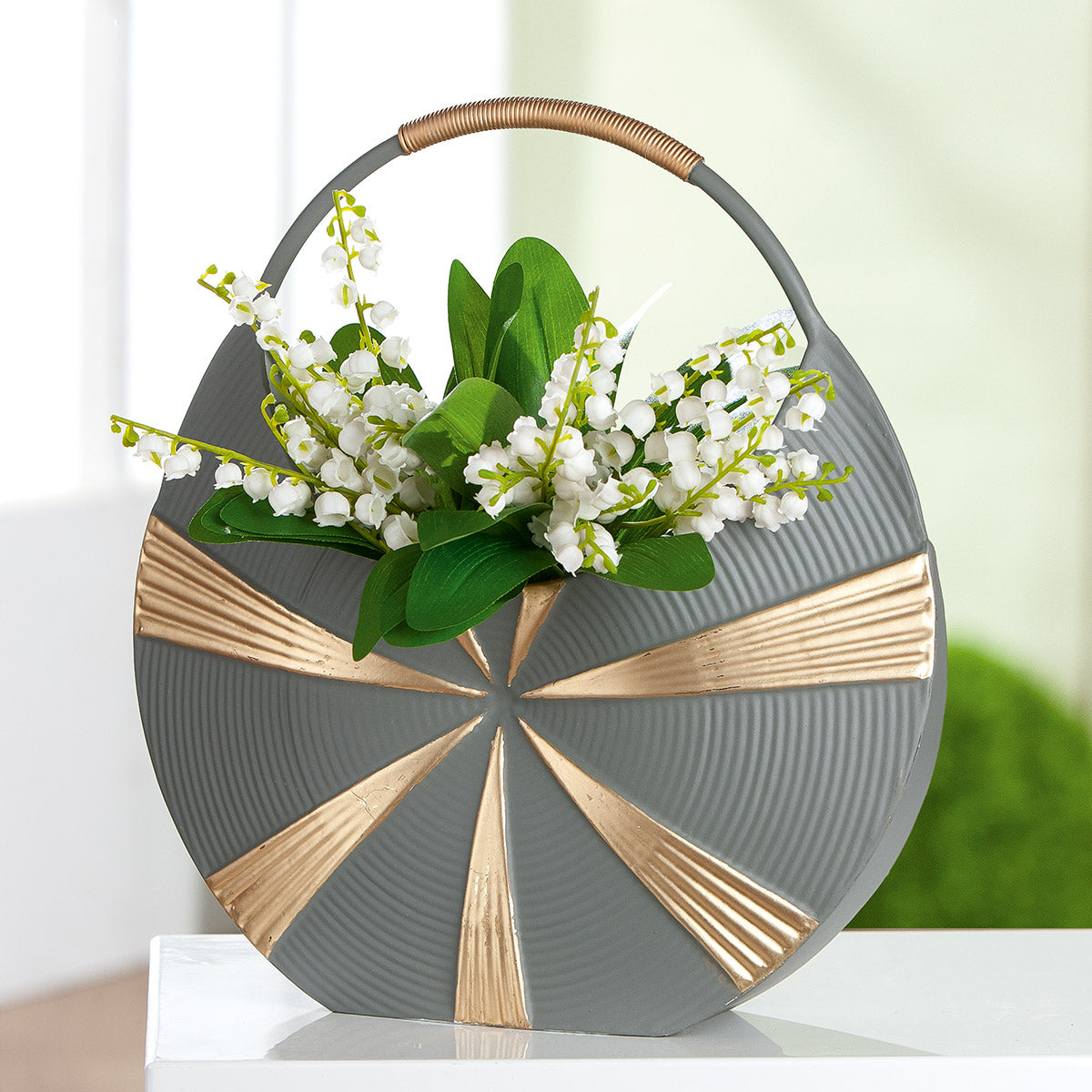 Metalen Vaas Corso Grijs 31 cm