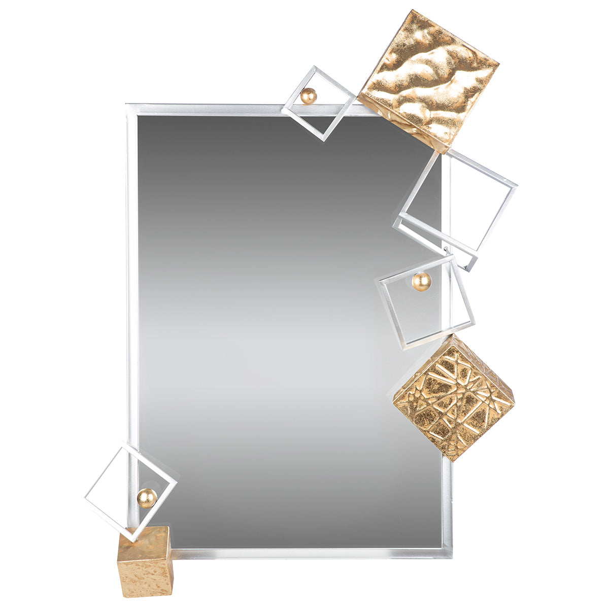 Cubes spiegel goud-zilver 84.5 cm