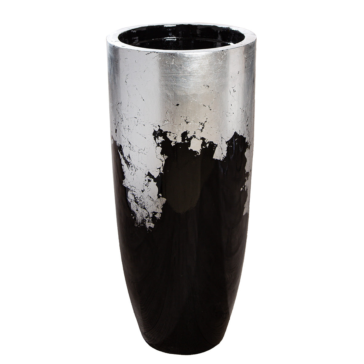 Zwart-zilveren plantenbak Konus 80 cm