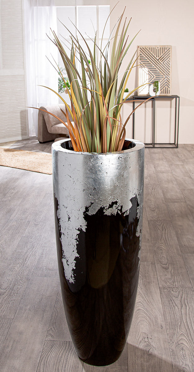 Zwart-zilveren plantenbak Konus 100 cm