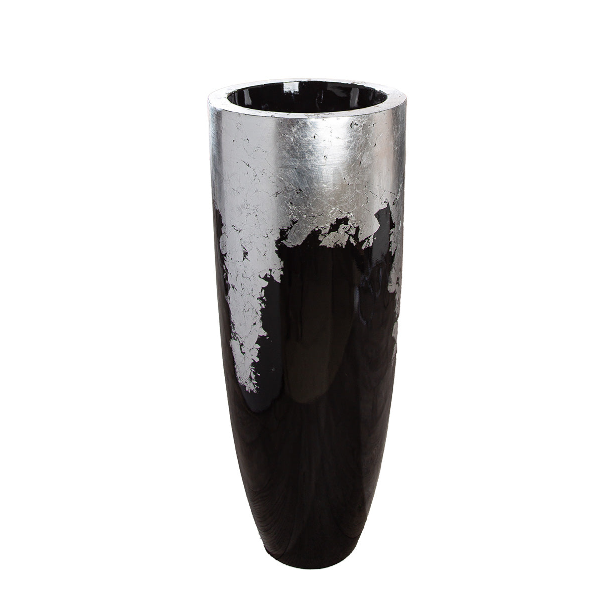 Zwart-zilveren plantenbak Konus 100 cm