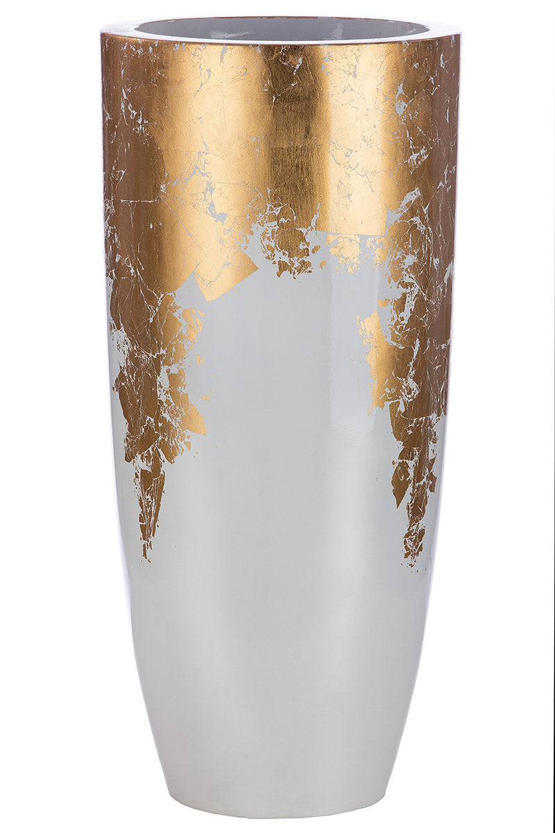 Goud-witte XXL plantenbak Konus 75 cm