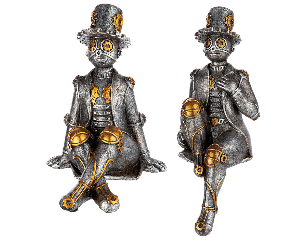 Tin Man Edge Zittende Figuur Zilver