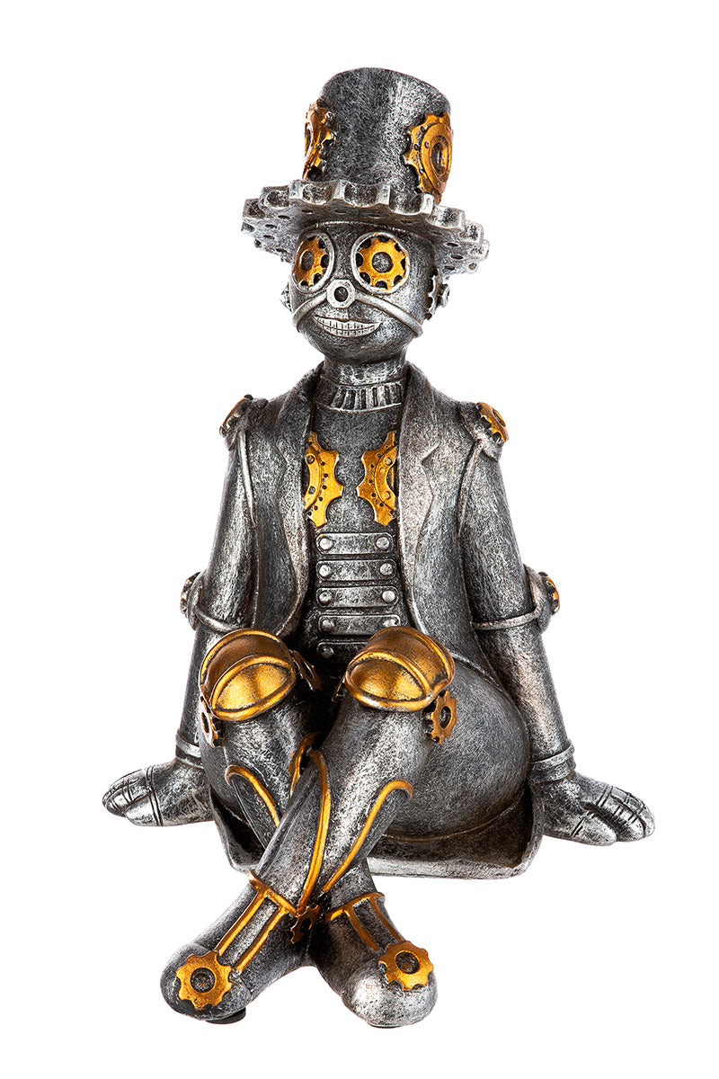 Tin Man Edge Zittende Figuur Zilver