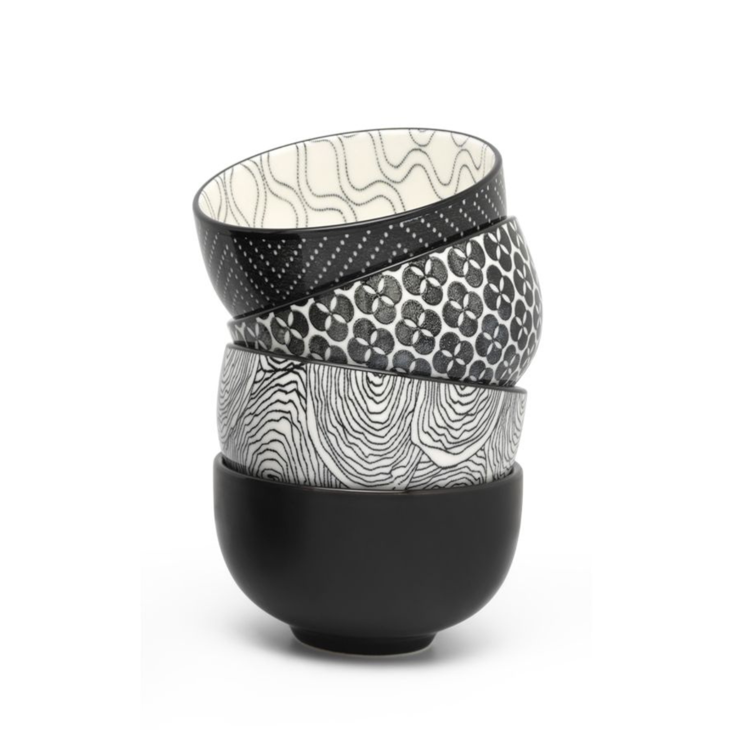 Bredemeijer Tea cup Pucheng porcelain set of 4 bl/wh