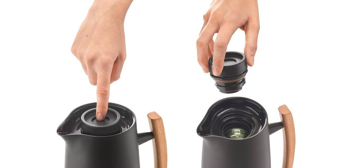 Guzzini Vacuum Flask 1Lt 'Riviera '63' Black