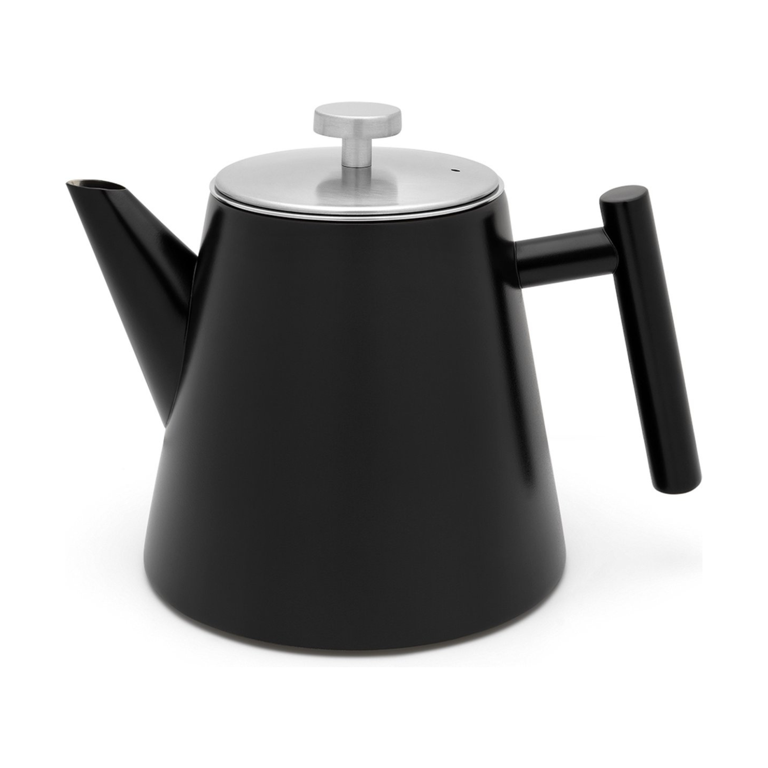 Leopold Vienna Theepot Oslo dubbelwandig 1 L RVS mat zwart inclusief theezeef