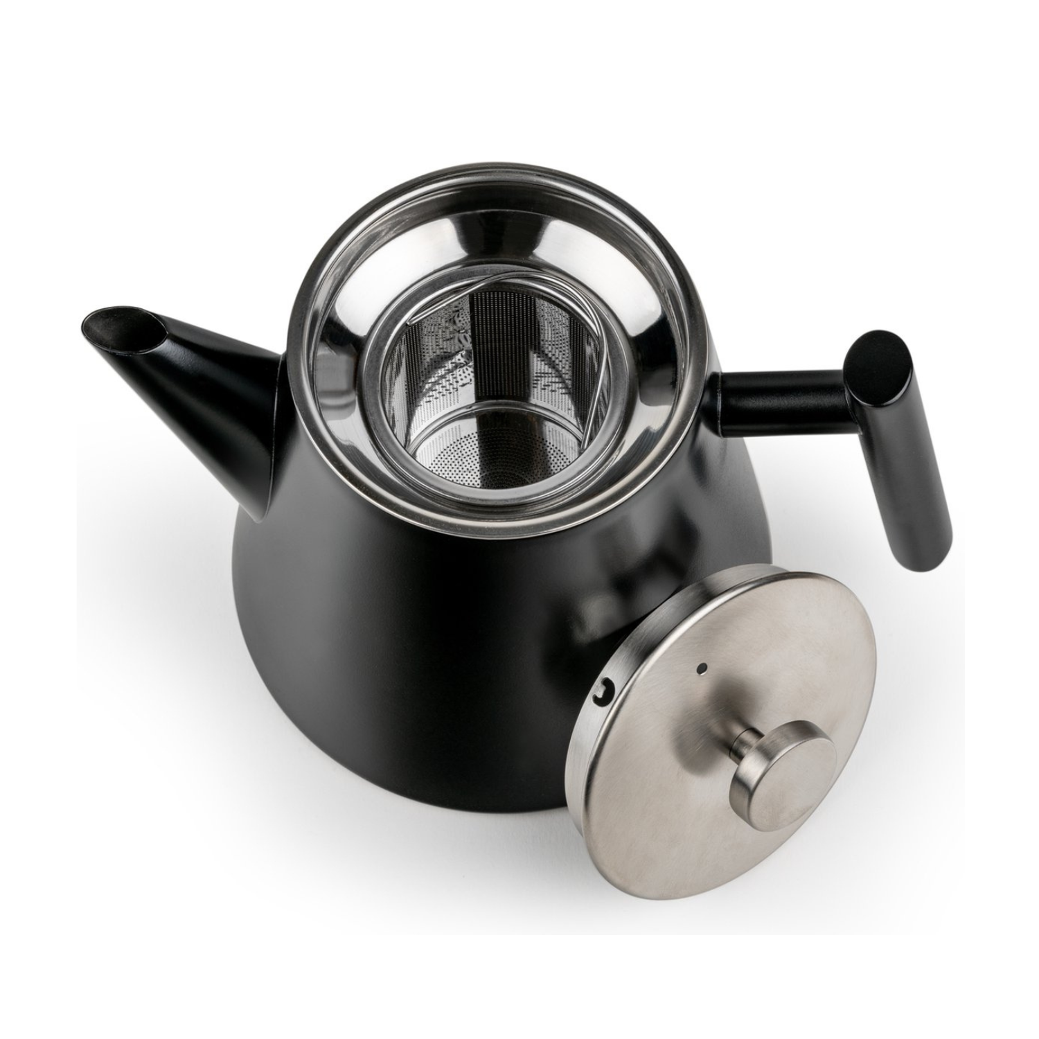 Leopold Vienna Theepot Oslo dubbelwandig 1 L RVS mat zwart inclusief theezeef